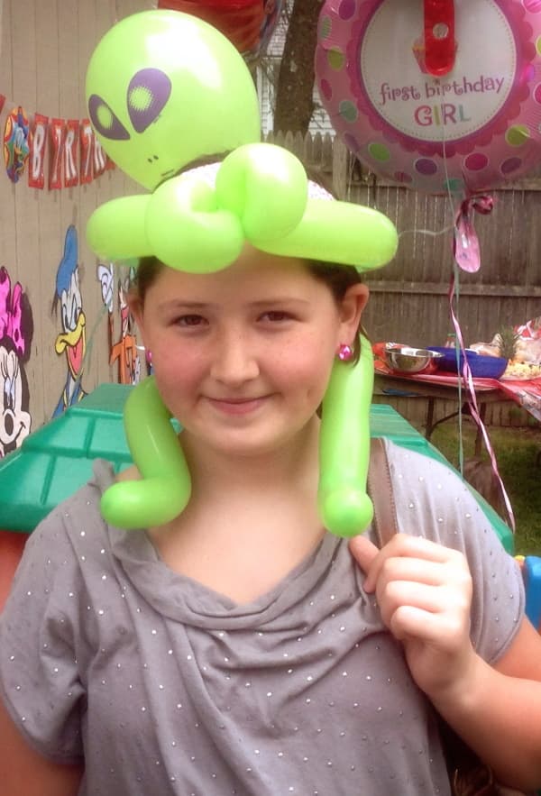A detailed balloon alien creation